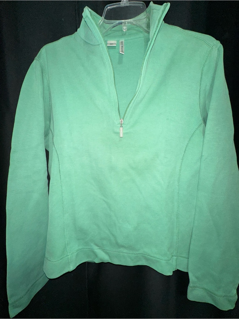 Cutter & Buck Mint Green 100% Pima Cotton Quarter-Zip Pullover Sweater M